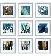 HEART ART 12x12 Grey Picture Frame Set of 9, Display Pictures 8x8 with Mat or 12 x 12 without Mat...