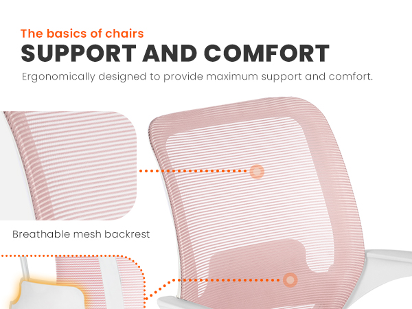 Breathable Mesh and lumbar support for all day comfort
