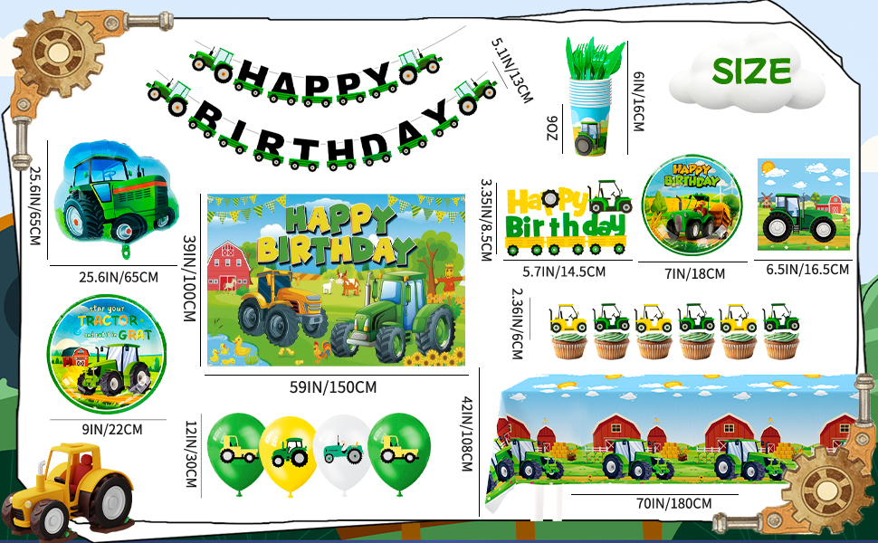 tractor birthday party supplies
