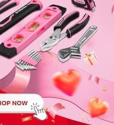 WORKPRO Pink Tool Kit - 236 Pieces Pink Tool Set with Easy Carrying Round Pouch, Household Tool K...
