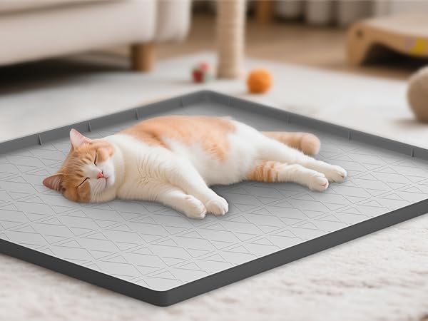 silicone cat litter mat grey