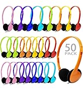 CN-Outlet Classroom Headphones Bulk 50 Packs Multi Color for School Students Kids Children Toddle...