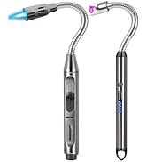 2 Pack Candle Lighter Electric Arc Long Lighter Flex Neck Utility Lighter Butane Torch Lighter Re...