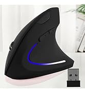 Wireless Vertical Mouse 2.4G Wireless Ergonomic Vertical Mouse High Precision Optical Cordless Li...
