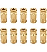 T TANYA HARDWARE 1/4-Inch Brass Female Industrial Coupler, 10 Pack 1/4 Inch Air Hose Fittings NPT...