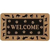 Kuyuayee Cat Welcome Door Mat 30x17 Inch Black Cats Front Doormat Indoor Outdoor Cat Floor Mats N...