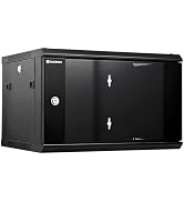 RackPath 6U Wall Mount Network Rack Cabinet – Quiet Cooling Fan, Locking Glass Door, 17.7