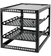 Tecmojo 12U Open Frame Network Rack for IT & AV Gear, AV Rack Floor Standing or Wall Mounted,with...