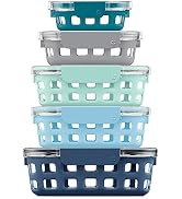 Ello Duraglass Mixed Meal Prep Sets Leak-Proof Glass Food Storage Containers with Silicone Sleeve...