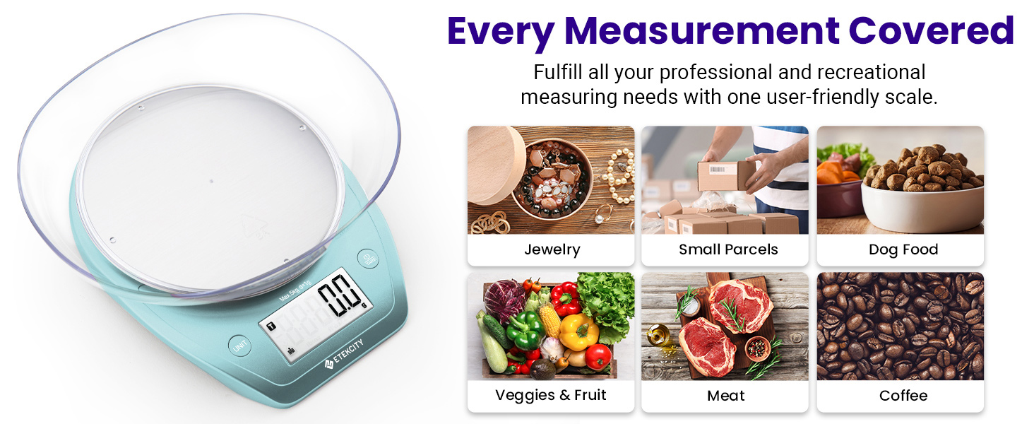 One scale, multi-usage. You can weigh vegetables, jewelry, small parcels, pet food, small pets