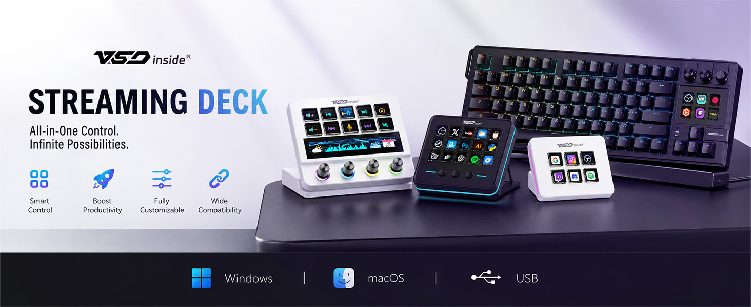 streaming deck stream macro pad keypad keyboard key custom programmable gaming shortcut customized