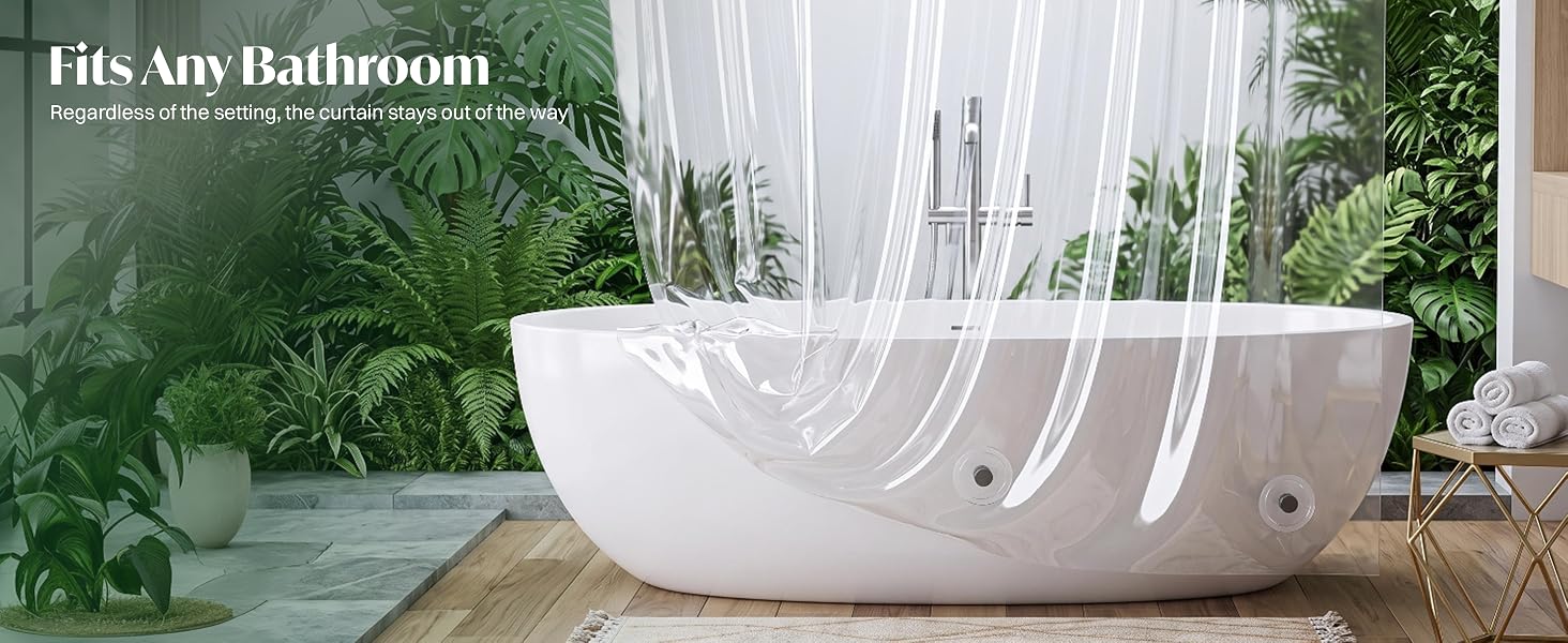 Shower Curtains Clear Transparent Tub Bathroom Bath