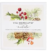 Via Mercato Natale Shea Butter Soap Boutique Luxury Gift Box (Set of 4, 50g Each) - Natale