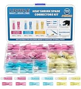 LIDUOLE Heat Shrink Spade Connectors Kit 22-16 16-14 12-10 AWG Male and Female Electrical Wire Co...