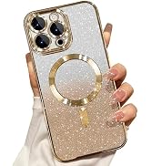Misscase for iPhone 16 Pro Max Magnetic Glitter Case Compatible with MagSafe,Camera Lens Protecto...