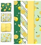 Aobkiat 24 Sheet Lemon Tissue Paper for Gift Bags,Yellow Green Lemon Pattern Wrapping Tissue for ...
