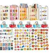 164pcs Miniature Supermarket Shelves Furniture Model 4 Layers Shelf Display Rack Doll House Acces...