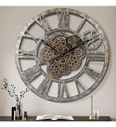 Lafocuse 23 Inch Steampunk Real Moving Gears Wall Clock Industrial, Gear Clock with Moving Gears ...