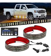 Nilight 2PCS 70 Inch Emergency Strobe Light Strip with Controller 864 LED Amber White Running Boa...