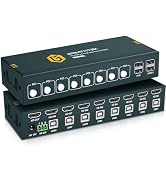 8 Ports HDMI KVM Switch, 8 Computers Share 1 Monitor Keyboard and Mouse, USB2.0 4K@30HZ 8 in 1 Ou...