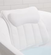 GORILLA GRIP Bath Pillow for Tub, 6 Strong Suction Cups, 4D Mesh FlexComfort Headrest for Neck, H...
