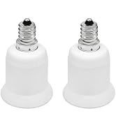 2 Pack E12 to E26 Adapters, ATREFUU E12 Candelabra Base to E26 Medium Base Light Bulb Socket Adap...