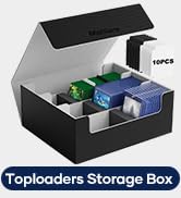 Mlikero Card Deck Case for Trading Cards 1800+, Trading Card Storage Box Fits Toploader and Magne...