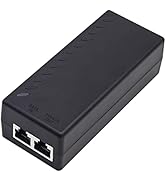 Gigabit PoE+ Injector for Ethernet, 30W 48V with 10/100/1000Mbps & IEEE 802.3af/at Compliance. Ex...