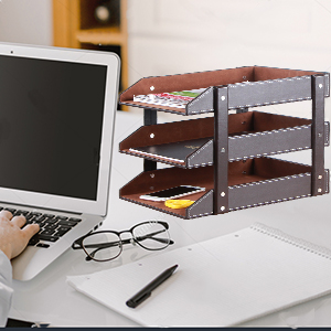 Office PU Leather File Holder