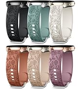 SNBLK Floral Engraved Bands Compatible with Samsung Galaxy Watch 7 6 5 4 Active 2 FE 40mm 44mm/5 ...
