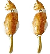 Pasiir 2 Pack Decorative Wall Hooks, Vintage Cat Shaped Metal Wall Hook for Hanging Coats Clothes...