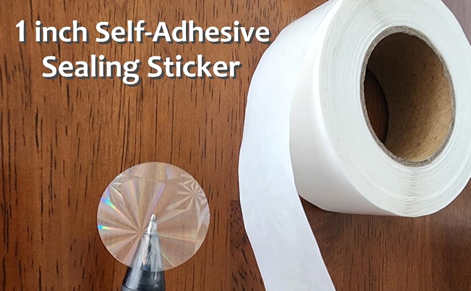 1 inch self adhesive sealing sticker, 1" sealing stickers, holographic sealing stickers