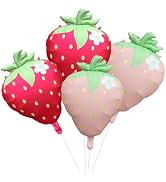 4 Pcs Strawberry Foil Balloons Decorations