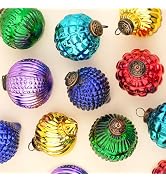 IndianShelf 6 Colourful Christmas Balls Ornaments- Glass Christmas Ornaments- Multicolor Glass Tr...