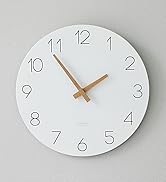 simple wall clock silent non ticking flat wood wooden modern office livingroom wall clock