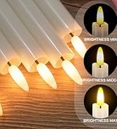 Flameless Taper Candles with Remote, 3D Flickering Battery Operated Tapers Candle, Led Flameless ...