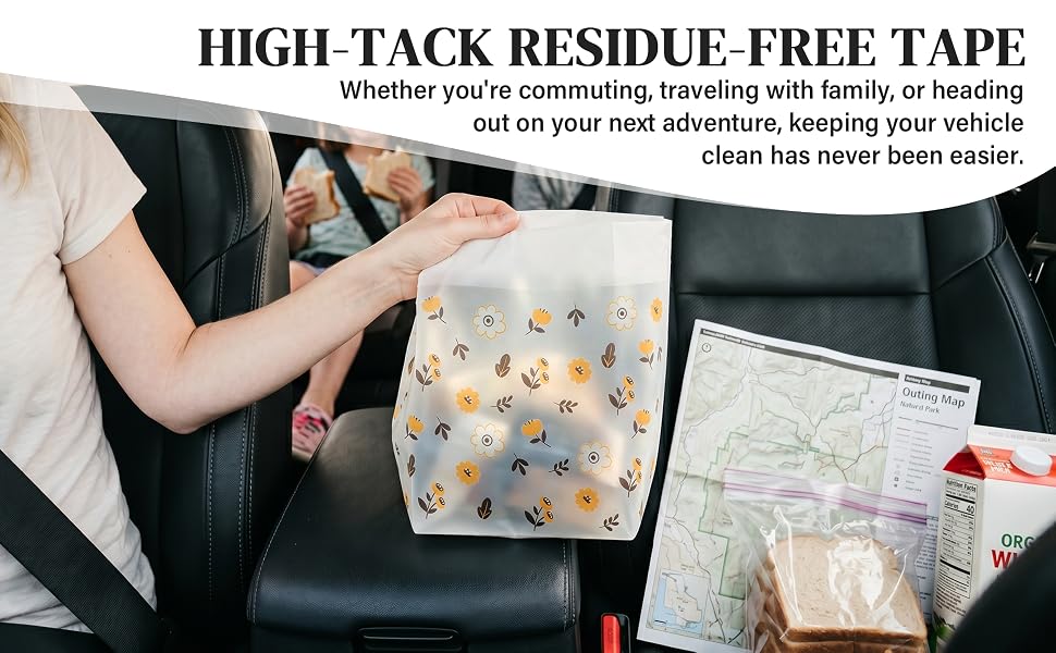 Stick On Car Trash Bag Hanging Car Trash Bag Adhesive Car Trash Bag