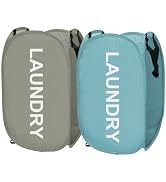 Larpur Pop Up Laundry Baskets, 2 Pack Mesh Laundry Hampers Collapsible Clothes Hampers for Home, ...