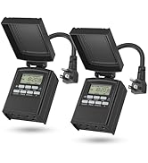 BN-LINK 7 Day Outdoor Heavy Duty Digital Programmable Timer, Outdoor Timer Outlet Waterproof, 2 G...