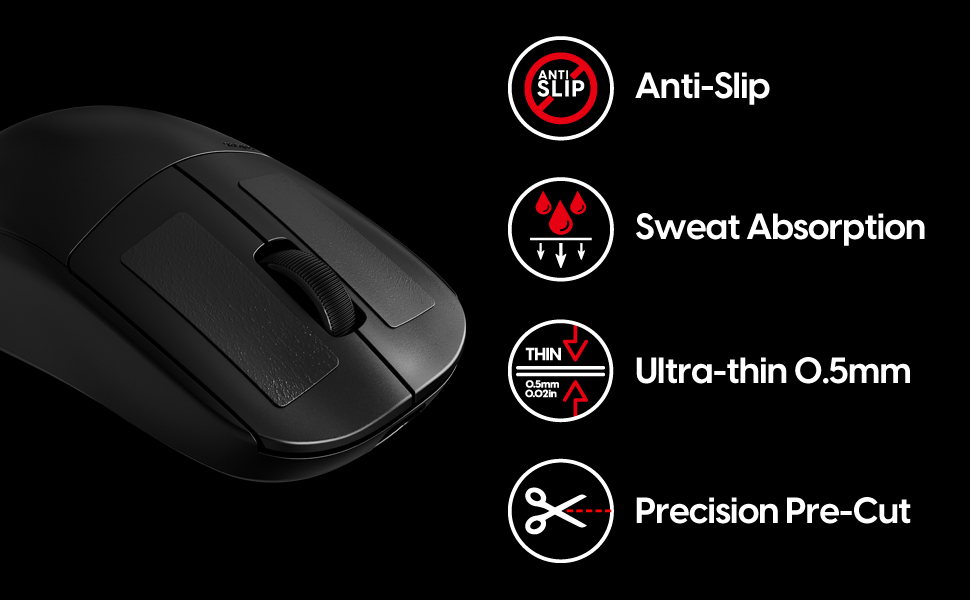 Pulsar Supergrip Pre-cut eSports grade high performance sweat absorb grip tape