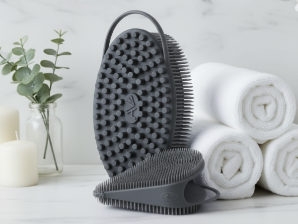 Avilana long handle silicone body scrubber back brush extended reach mobility