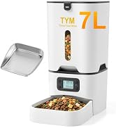 Automatic Cat Feeder 7L, 9 Meals/Day Food Dispenser for Cats Small Dog Pet | Large Capacity | NO ...