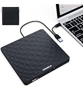 ORIGBELIE External CD DVD Drive for Laptop, USB 3.0 Type-C Ultra Slim 13mm DVD Player Portable CD...