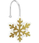 EleCharm Christmas Shower Curtain Hooks,12PCS Anti-Rust Snowflake Decorative Shower Rings for Bat...