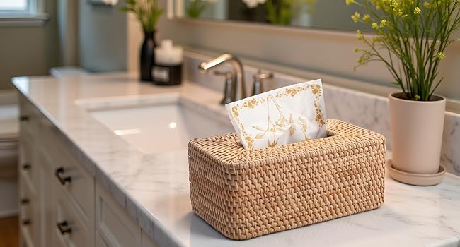 rattan tissue box cover