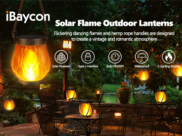 solar flame lights