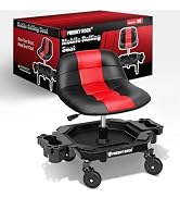FREEKYROCK Rolling Stool with Wheels, Adjustable Height Pneumatic Garage Work Mechanic Stool Seat...