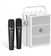100W Powerful Voice Amplifier with 2 Wireless Microphones, Powerful Speaker with Microphone Suppo...
