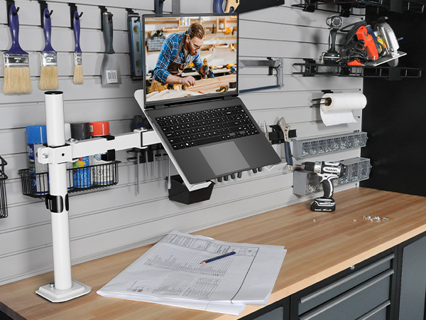 laptop tray desk mount used in workbench