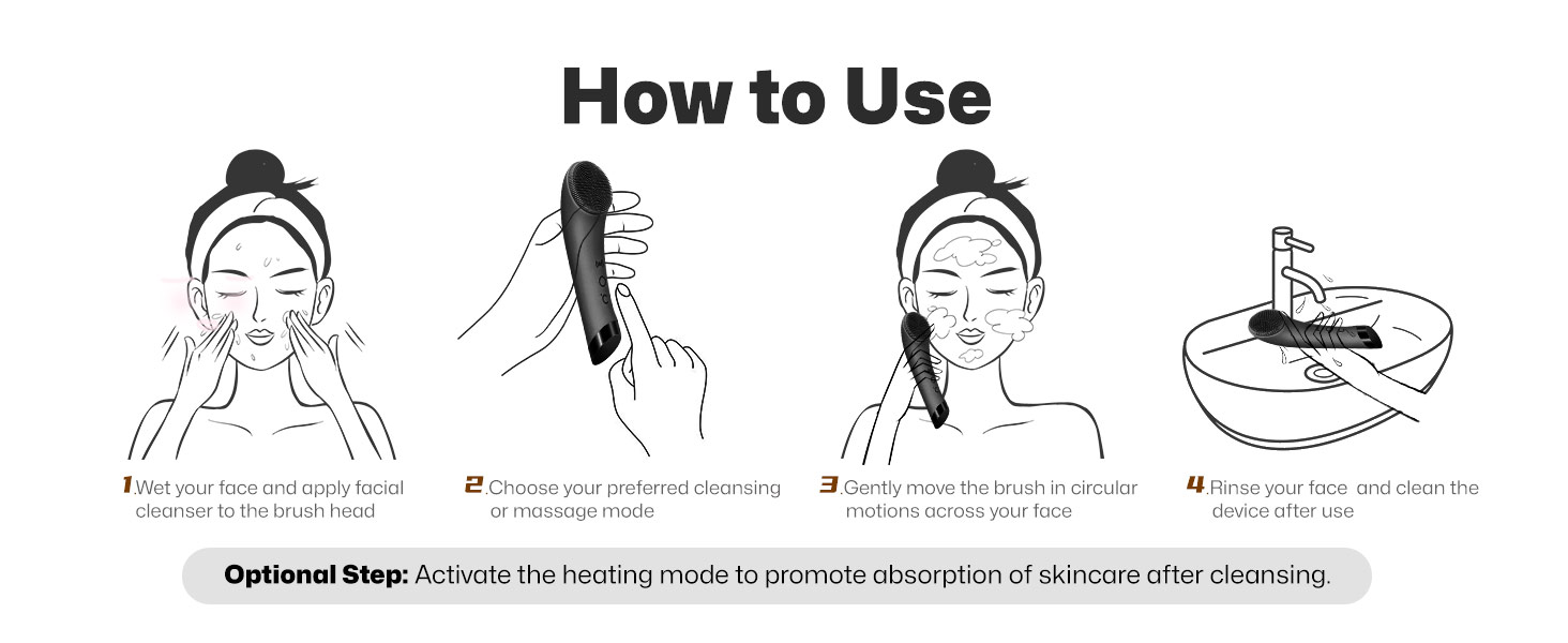 heated face scrubber,electric face scrubber exfoliator,sonic face scrubber,men skin care
